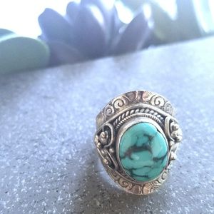 Sterling Turquoise Boho Ring